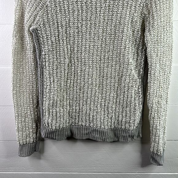 LOU & GREY White Gray‎ Knitted Crew Neck Pullover Sweater Shirt Top Size Small - Picture 4 of 11